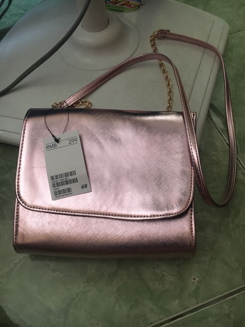 Tas Selempang Brand H M Warna Rose Gold Baru Ya Fesyen Wanita