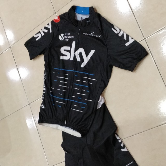 Team Sky Pinarello Cycling Jersey with Short