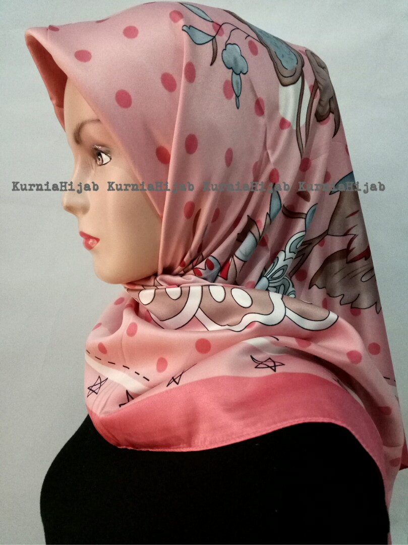 Termurah Jilbab Segiempat Velvet Motif Polka Olshop Fashion Olshop