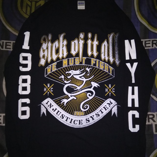 T Shirt Kaos Band Sick Of It All Hardcore Original Fesyen Pria Pakaian Di Carousell
