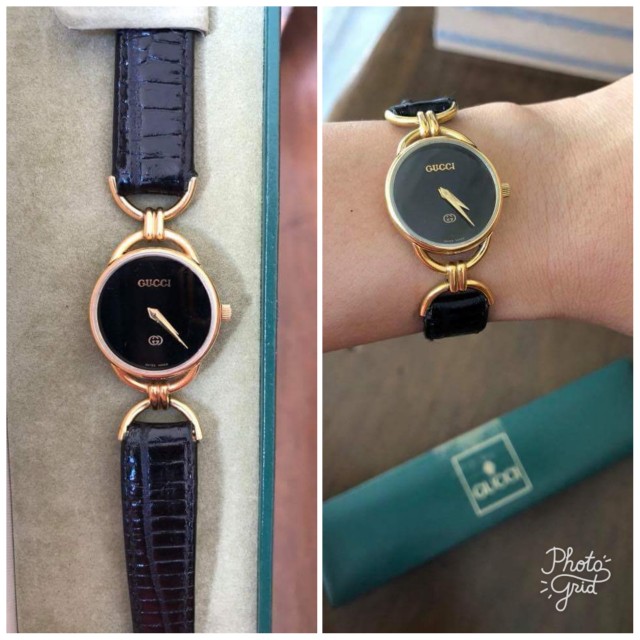 Gucci Authentic 6000L Leather Strap Watch