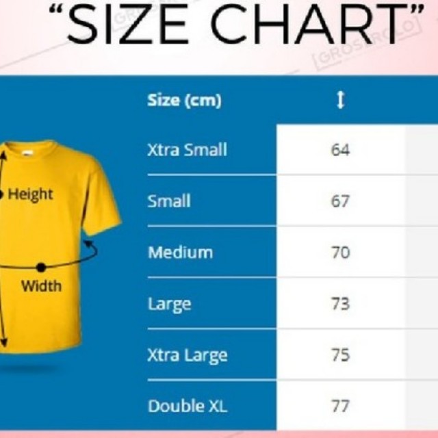 New States Apparel Size Chart