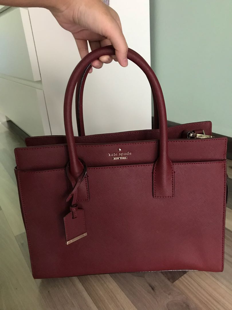 Kate Spade Original Candace Cameron Street Satchel In Maroon