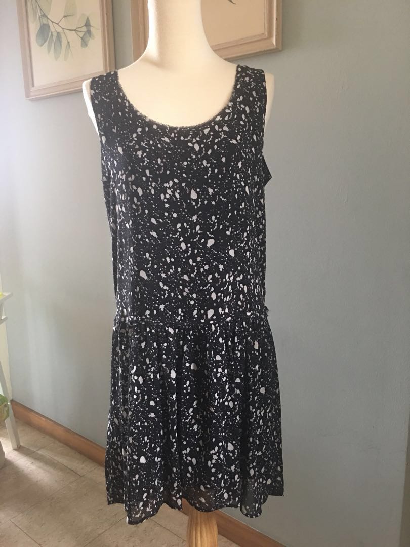 MNG dress with white spots (belt not included) , Women's Fashion ...