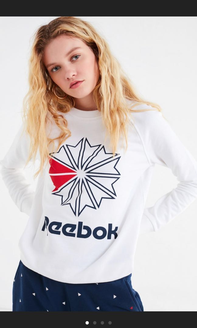 Reebok white sweater best sale