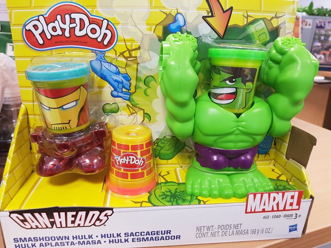 Play-Doh Marvel con Testa a Lattina Figurina di Hulk Distruttore 