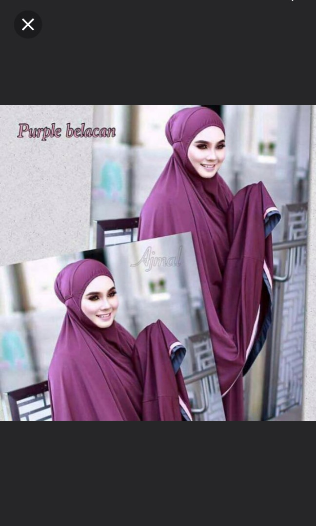 Telekung Arafah Purple Belacan Women S Fashion Dresses Sets Traditional Ethnic Wear On Carousell