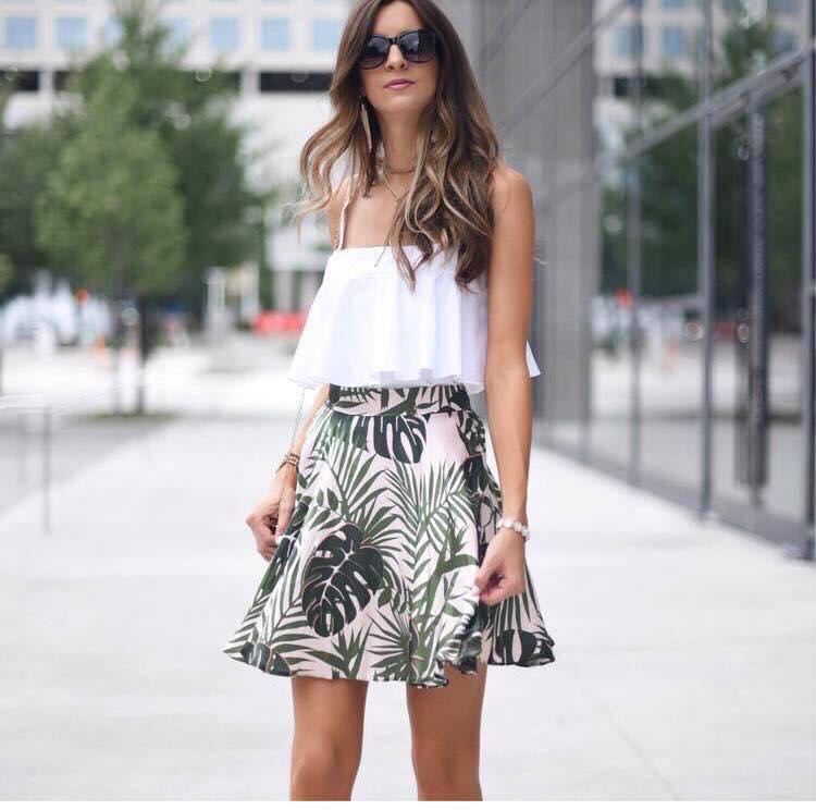 Crop top and skirt terno top