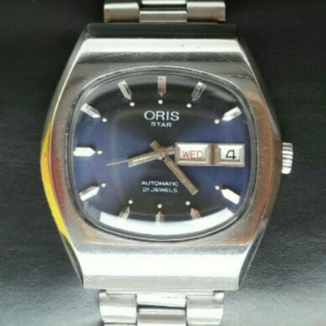 Vintages ORIS Star Automatic Blue Dial Calendar Watch Men s