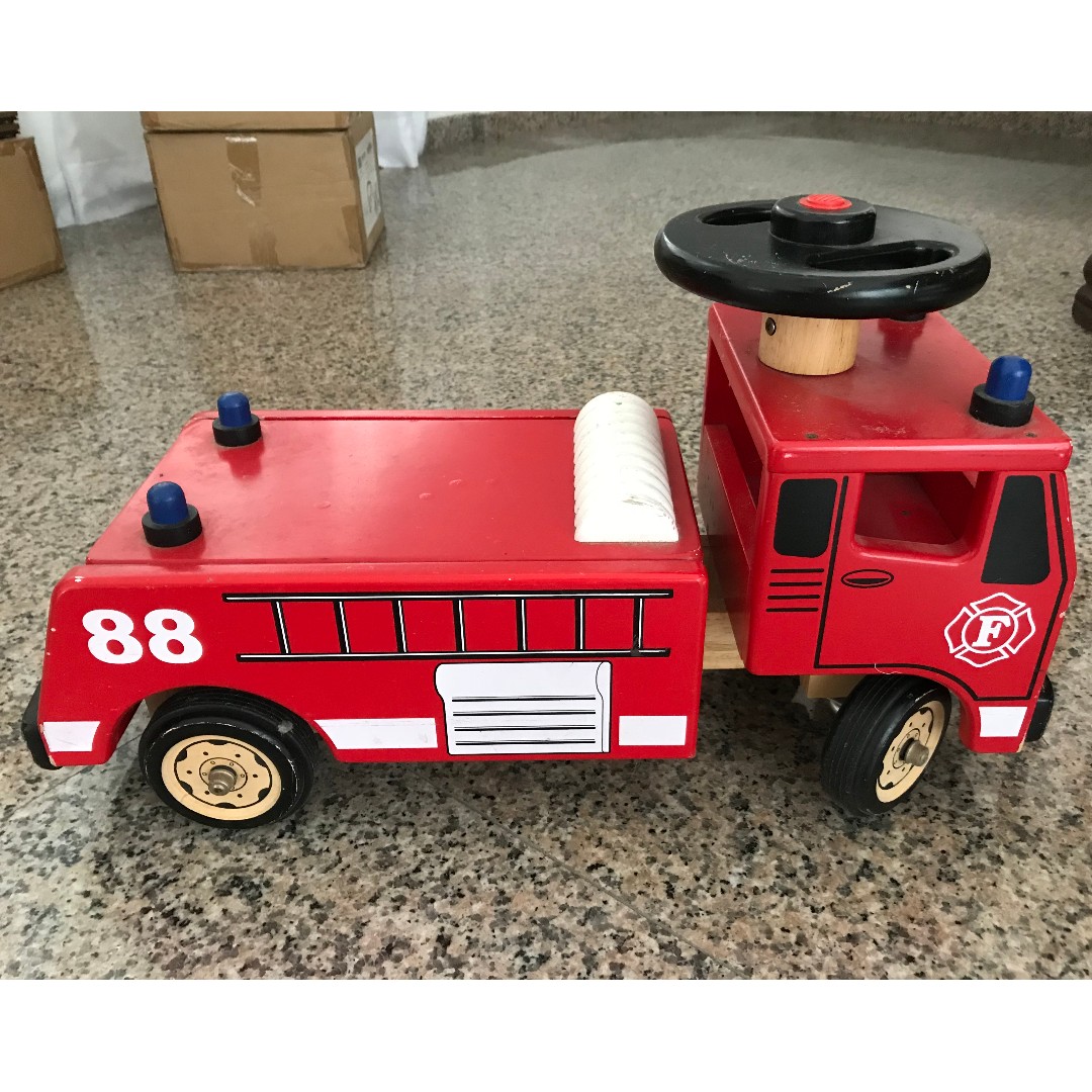 Wooden Ride On Fire Engine, Toys 