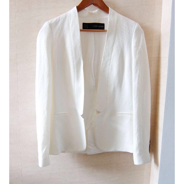 Zara Minimalist White Blazer Uk 10 Women S Fashion Clothes