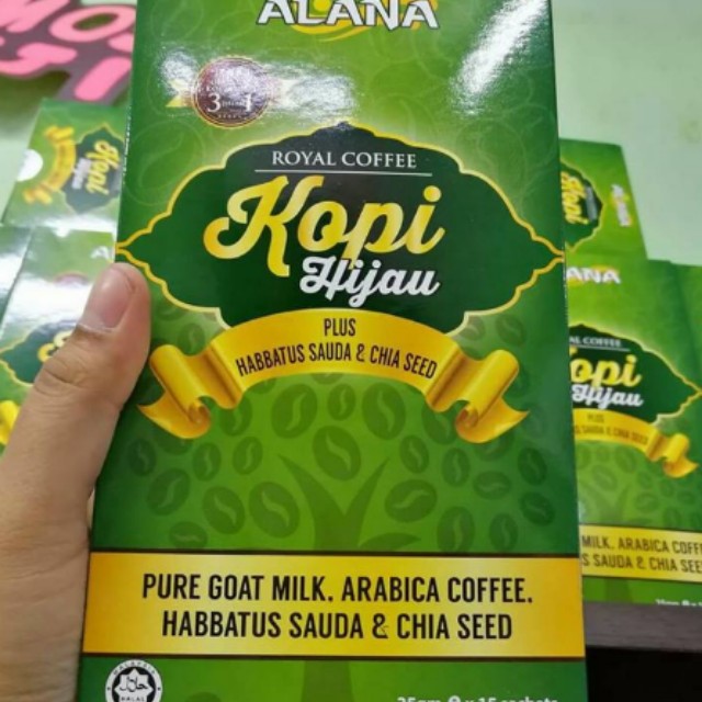 Alana Green Coffee Kopi Hijau Alana 15 Sachets Food Drinks Beverages On Carousell