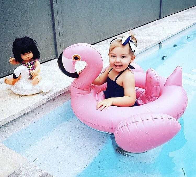 baby flamingo pool float