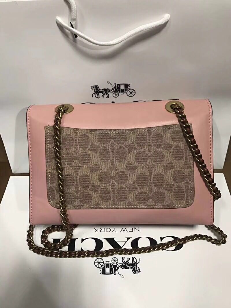 Coach parker in signature canvas with tea hot sale rose turnlock