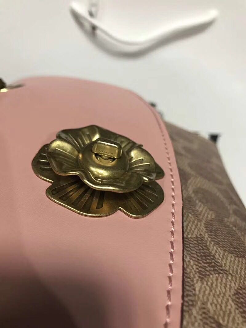 Coach Parker in Signature Canvas with tea rose turnlock