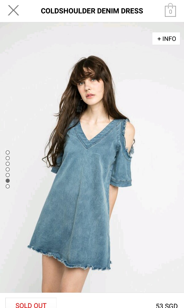 Cold shoulder denim dress Women s Fashion Dresses Sets Dresses on Carousell