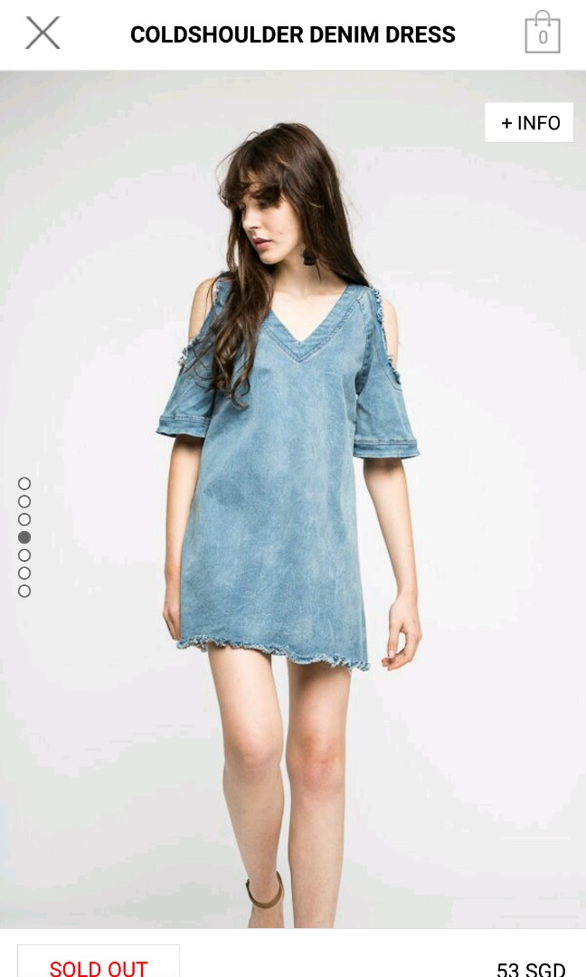 Cold shoulder denim dress Women s Fashion Dresses Sets Dresses on Carousell