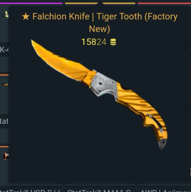 CSGO FALCHION TIGER TOOTH KNIFE, Video Gaming, Gaming Accessories, Game ...