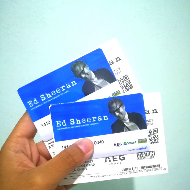 Ed Sheeran Divide Tour Live in Manila Concert Ticket (SilverStanding