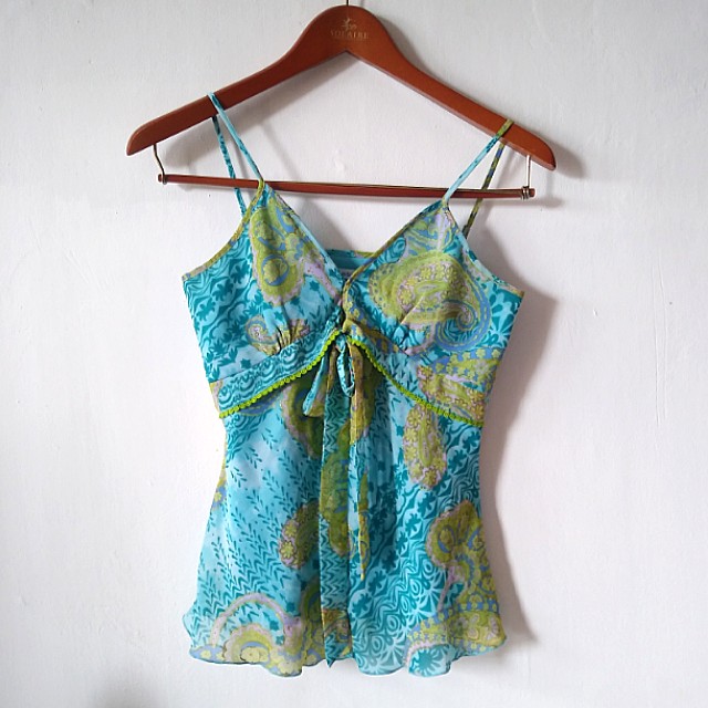 Sabella Teal Top, Women's Fashion, Tops, Blouses on Carousell