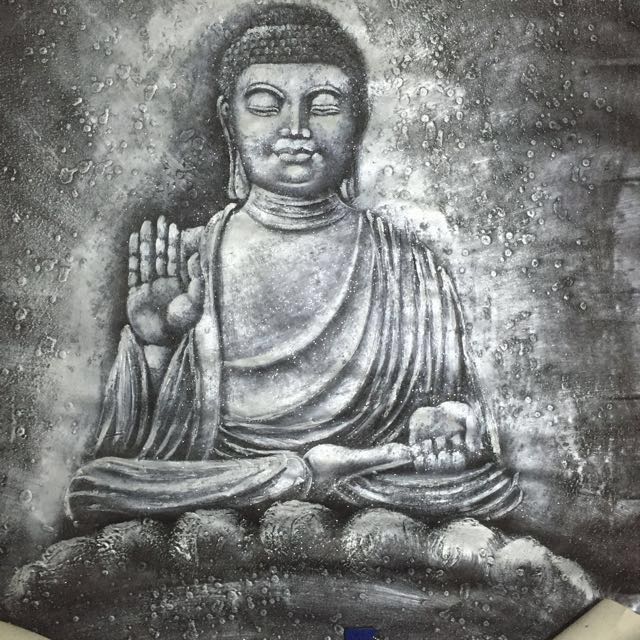 Silver Buddha Oil Painting Vintage Collectibles On Carousell