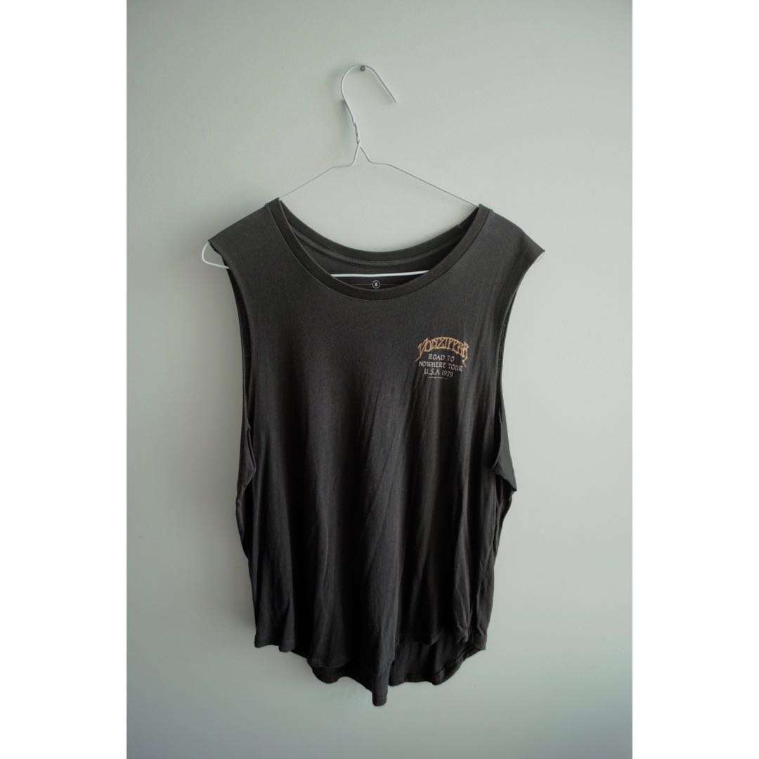 Vonzipper Road To Nowhere Tour Grey Muscle Tee Size 8 Women S Fashion Clothes On Carousell