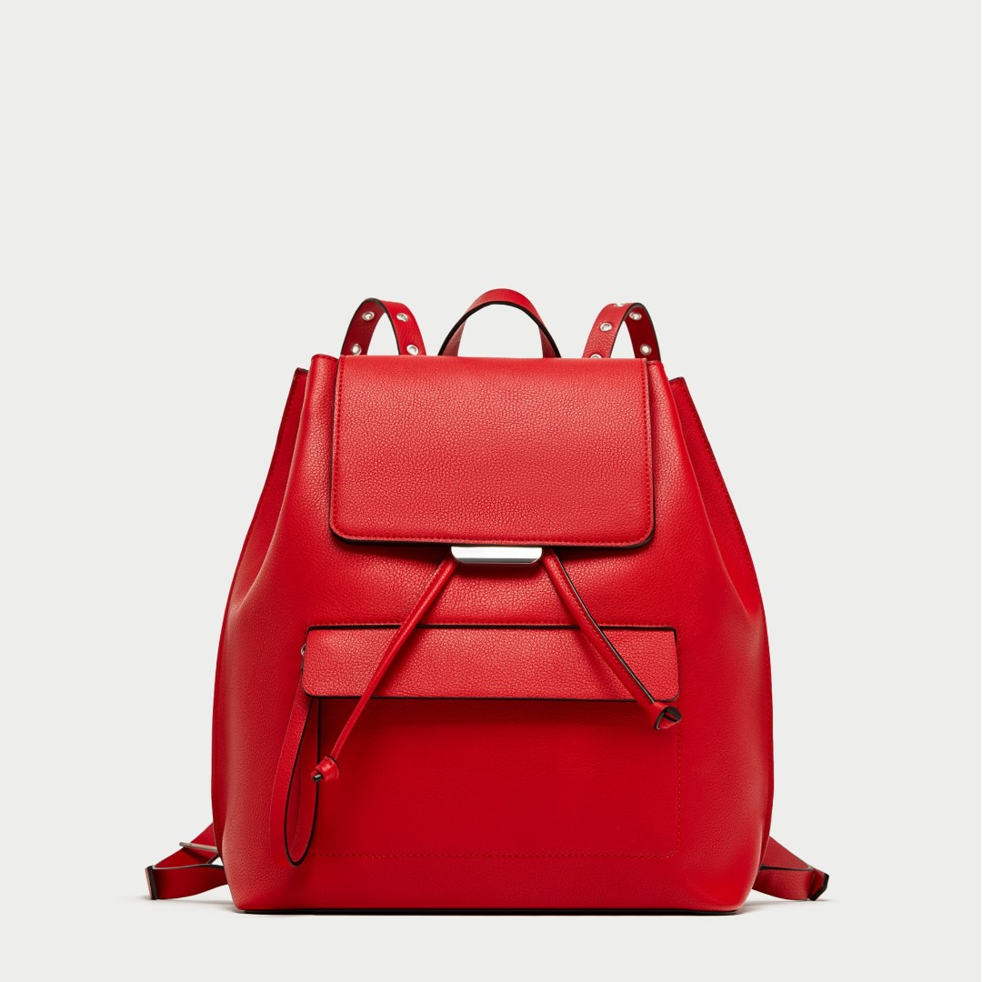 Zara Backpack with grommets, Women's Fashion, Bags & Wallets, Backpacks ...