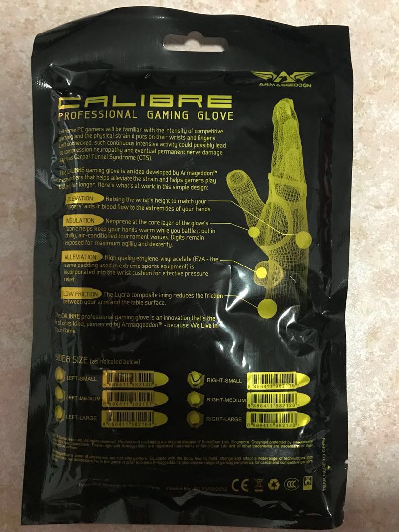 Armaggeddon Calibre Gaming Glove-Right-Small (8886411982119)