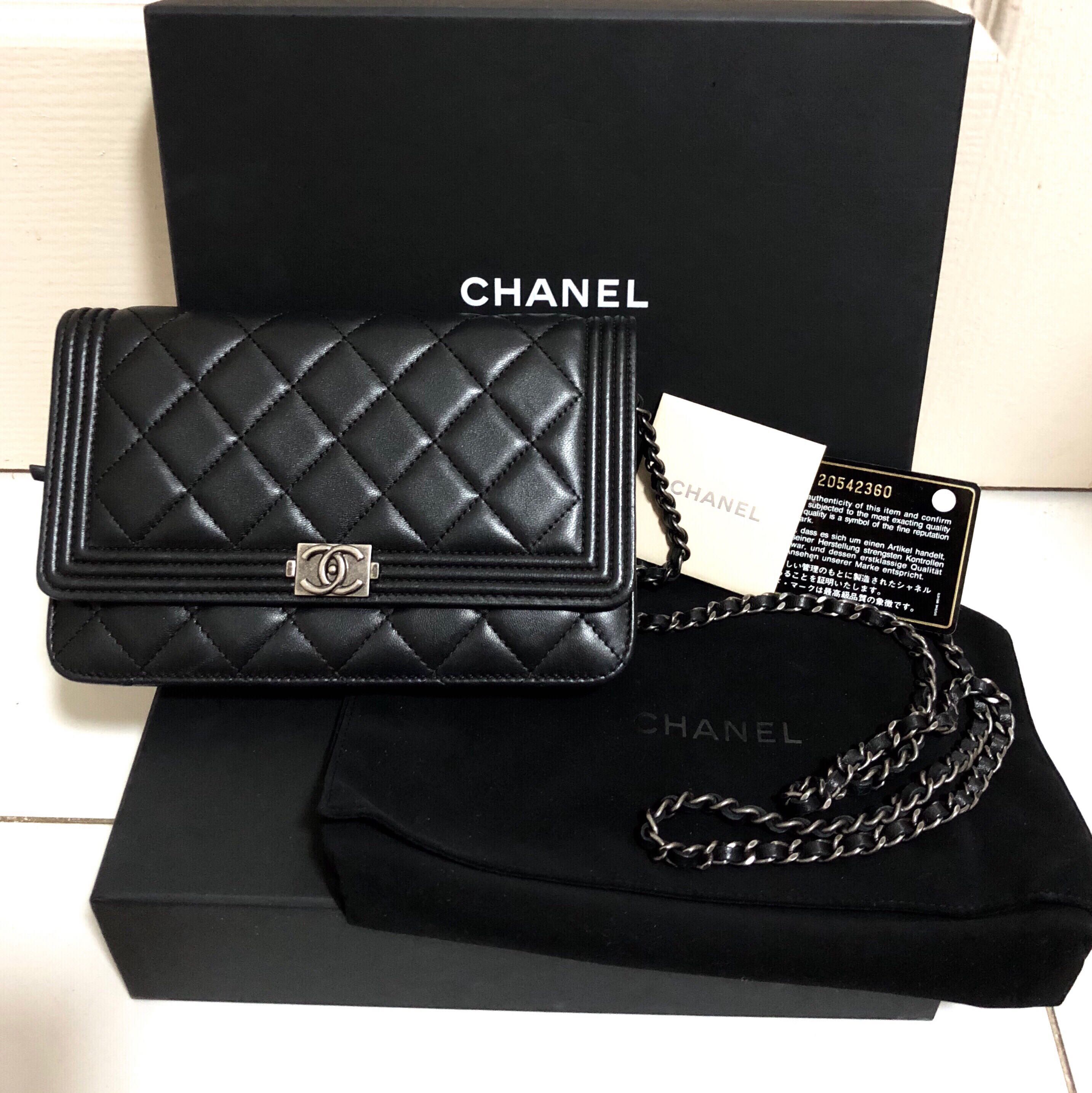 Authentic Chanel Wallet On Chain Boy (Woc), Luxury, Bags & Wallets On  Carousell
