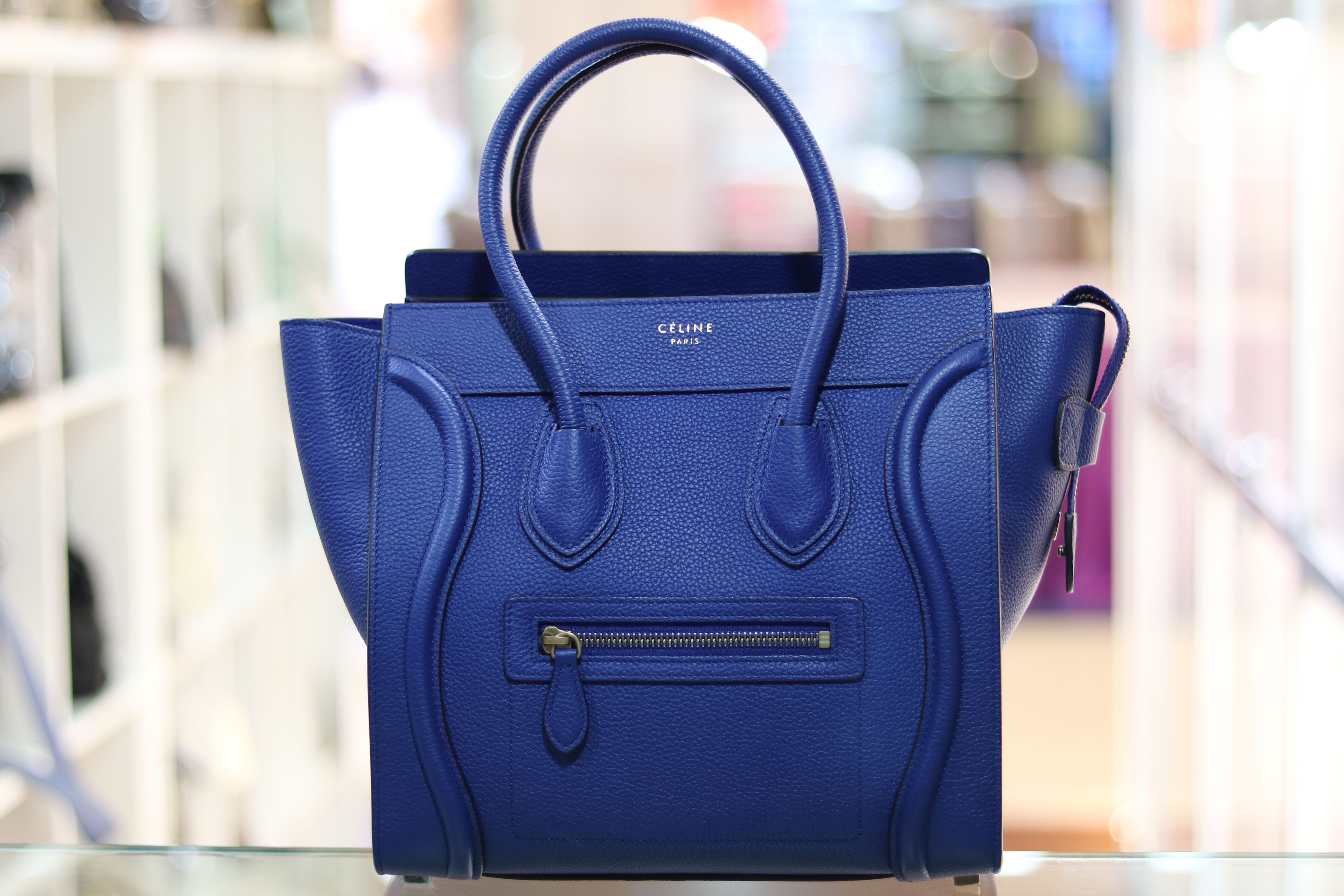 Celine micro luggage blue outlet