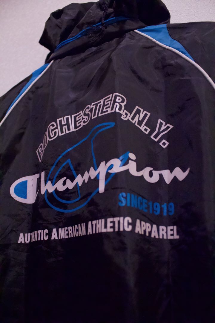 Champion hotsell blue windbreaker