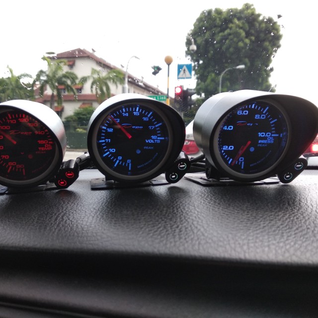 Depo Racing Water Temp, Oil Temp,Oil Press and Voltage Gauges, Car ...