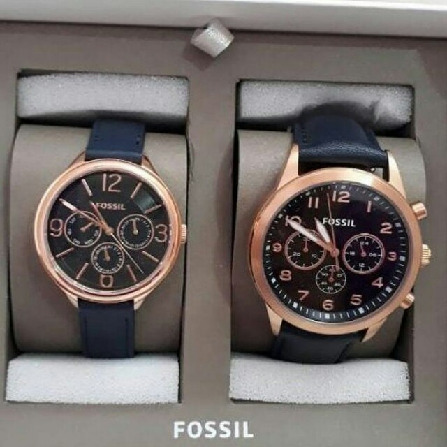 Fossil BQ2186 Set Couple Navy 42 mm 36mm
