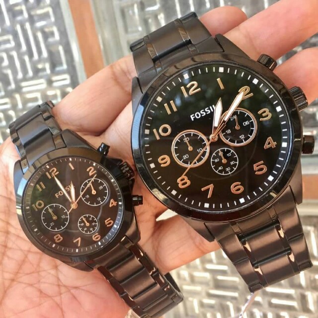 Fossil BQ2278 Set Couple Black Stainless 46 mm 35 mm