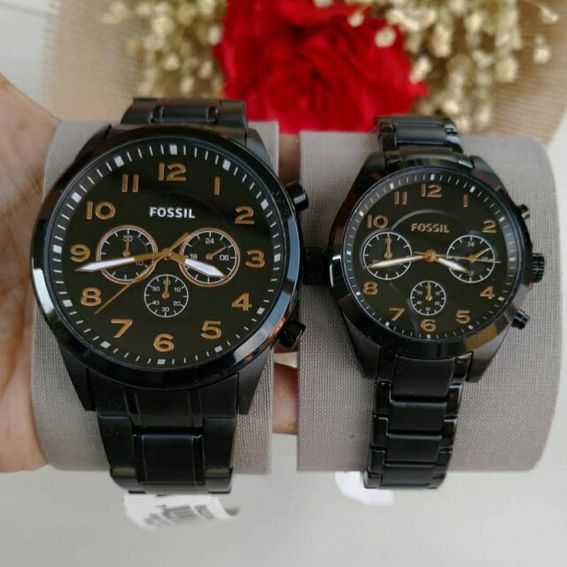 Fossil BQ2278 Set Couple Black Stainless 46 mm 35 mm