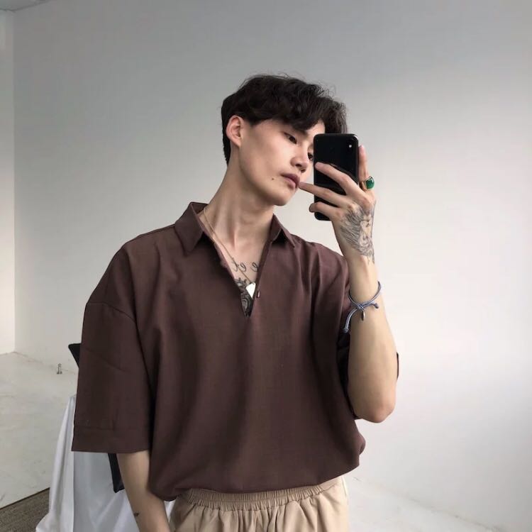 Korean Oversized Oxford Buttonless Men S Fashion Clothes On Carousell The paris design team, led by christophe lemaire, created a new collection of lifewear using innovative fabrics and modern designs. korean oversized oxford buttonless