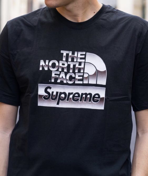 supreme TNF Metallic Logo T-Shirt (L)