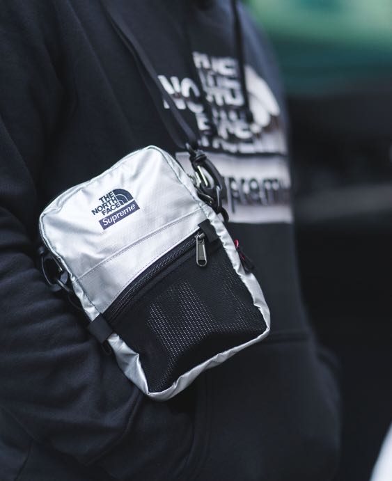 Supreme x The North Face SS18 Metallic Shoulder Bag, Men's Fashion 