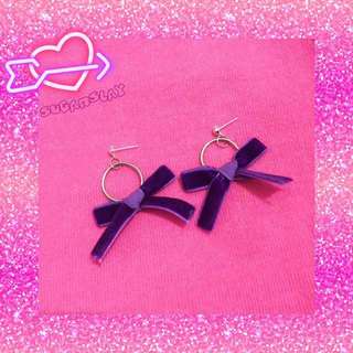 Purple velvet thailand earring