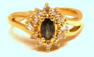 18 Carat Yellow Gold Pure Sapphire Ring