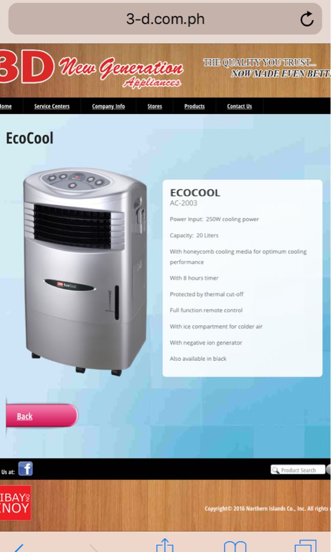 3d Ecocool Air Cooler On Carousell