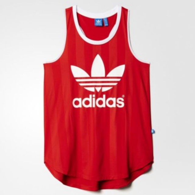 red adidas tank