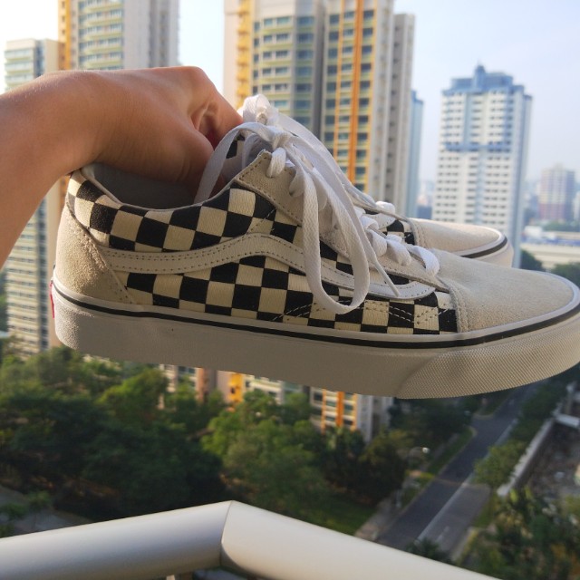 vans checkerboard beige