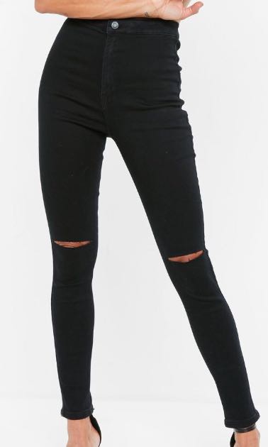 black ripped jeans womens h&m