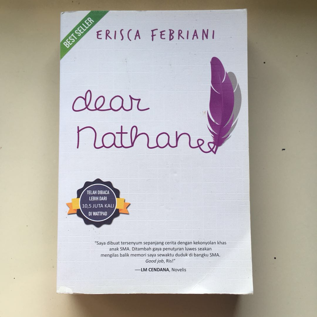 Novel Dear Nathan Buku Alat Tulis Buku Di Carousell