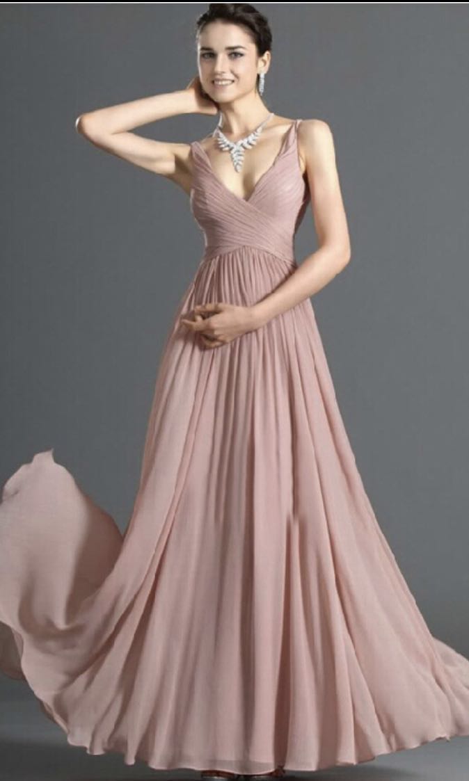 Nude Coloured Gown, Women's Fashion 