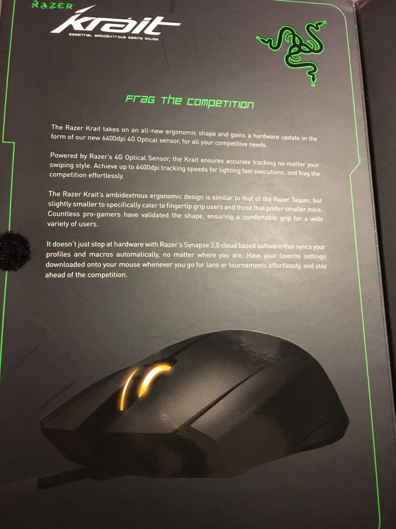 Original Krait Razer Razer Krait 6400 Ambidextrous High Precision 4G Optical Sensor Gaming ...