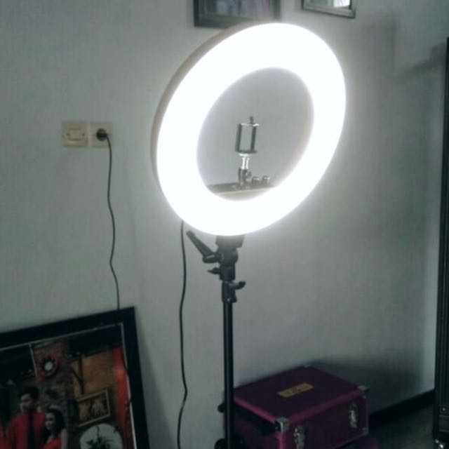 Ringlight Makeup Lampu Makeup Dimmer Bi Color Ring Light Dual Color