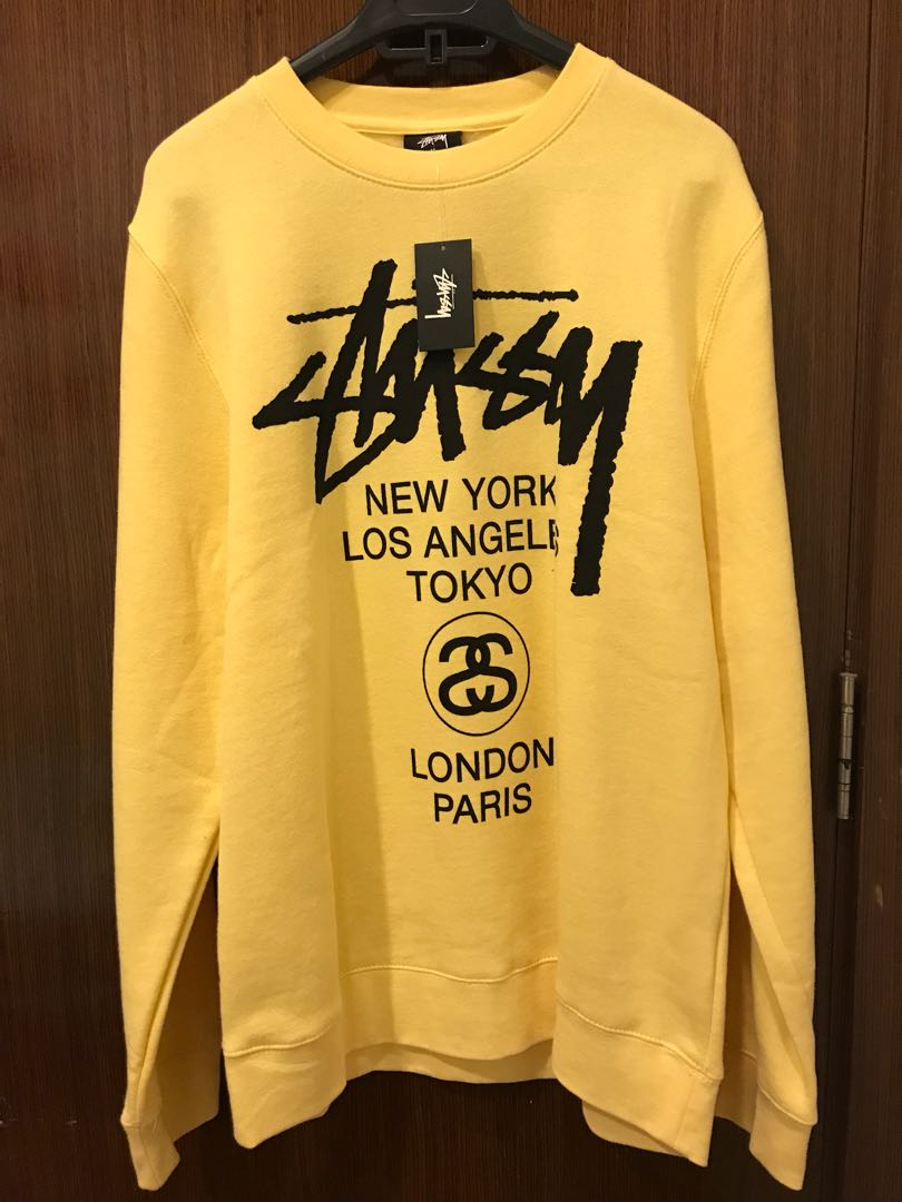 Stussy yellow crew neck on sale