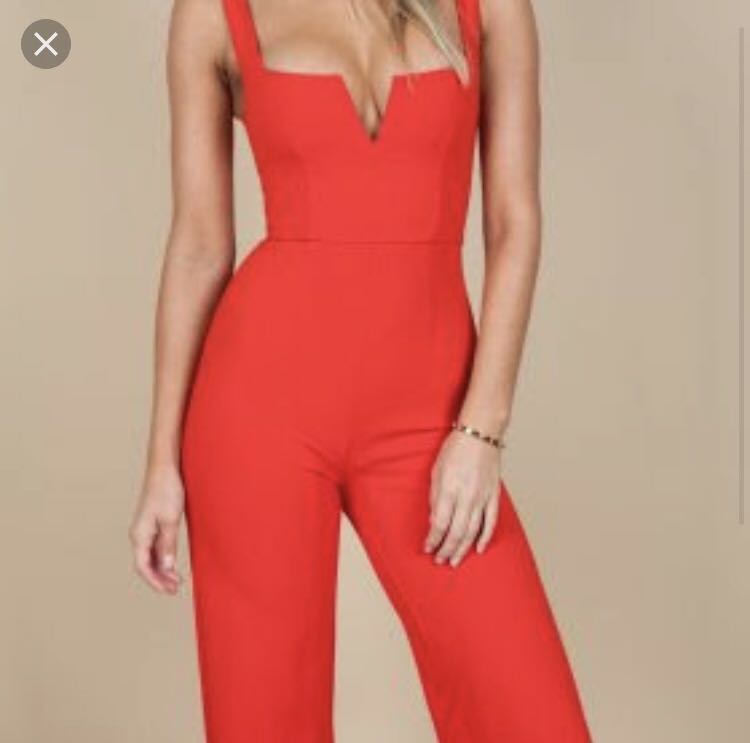 cherry red jumpsuit